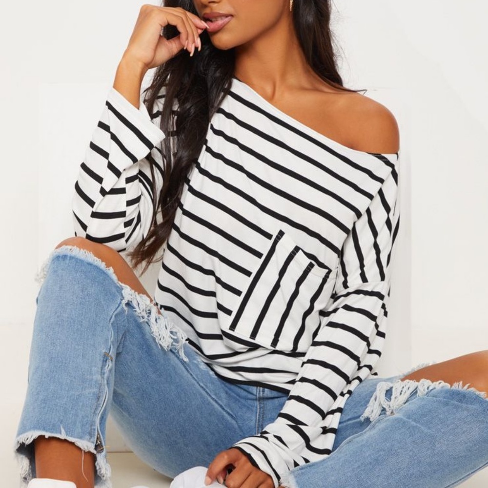 NWOT Striped Long Sleeve Shirt - Picture 2 of 3